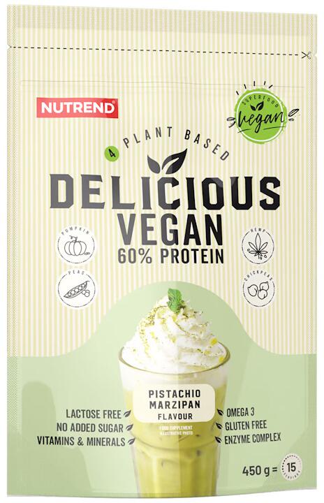 Nutrend Delicious Vegan Protein, 450 g Beutel, Pistachio & Marzipan