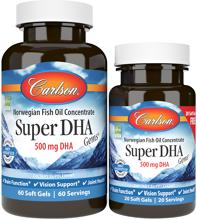 Carlson Labs Super DHA Gems, 500 mg, 60 + 20 Kapseln