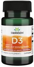 Swanson Vitamin D3 - 1.000 IU, Kapseln