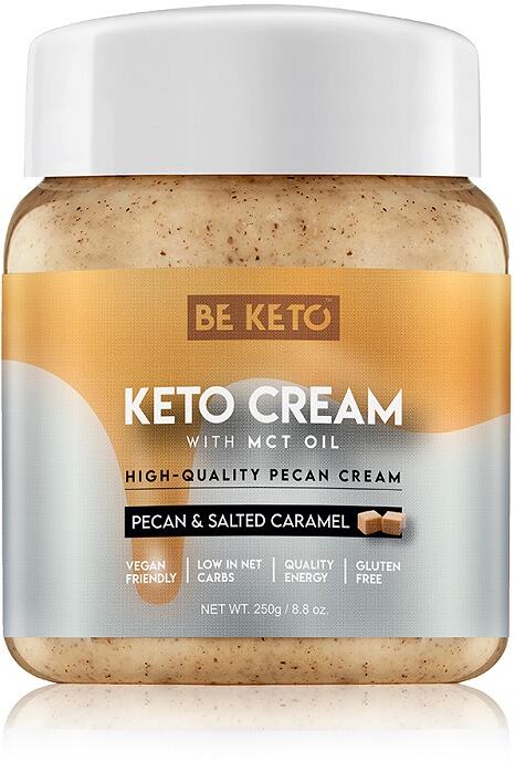 BeKeto Keto Cream + MCT OIL, 250 g Glas, Pecan & Salted Caramel