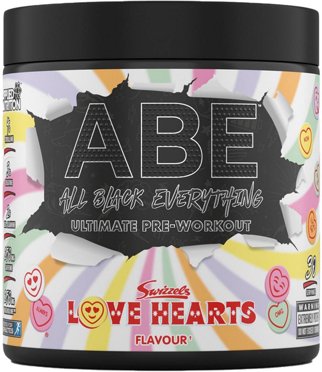 Applied Nutrition ABE - All Black Everything, 375 g Dose, Swizzels Love Hearts