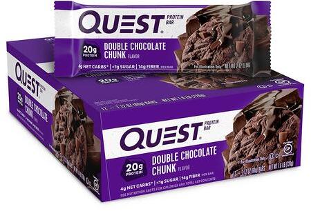 Quest Nutrition Quest Protein Bar, 12 x 60 g Riegel, Double Chocolate Chunk