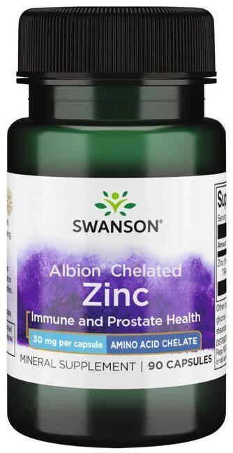 Swanson Albion Chelated Zinc 30 mg, 90 Kapseln