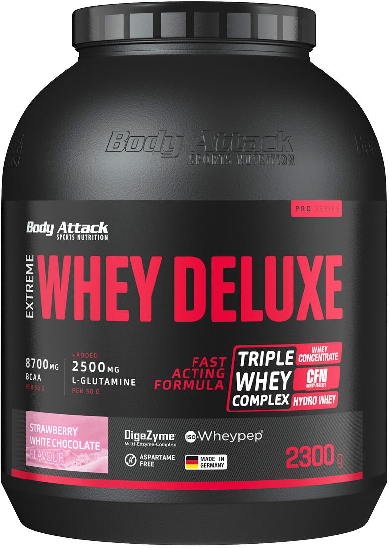 Body Attack Extreme Whey Deluxe, 2300 g Dose, Strawberry White Choc