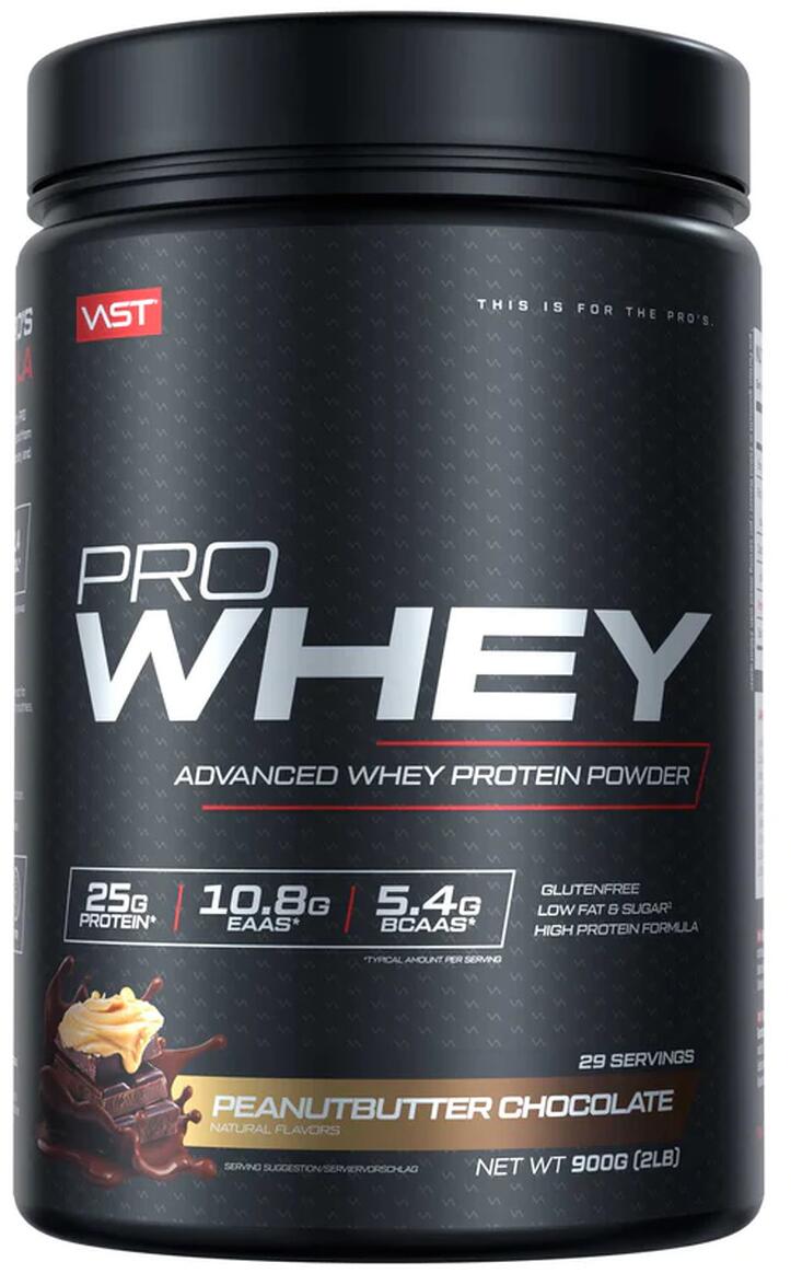 VAST Sports Pro Whey - Advanced Whey Protein Powder, 900 g Dose, Chocolate Peanut Butter
