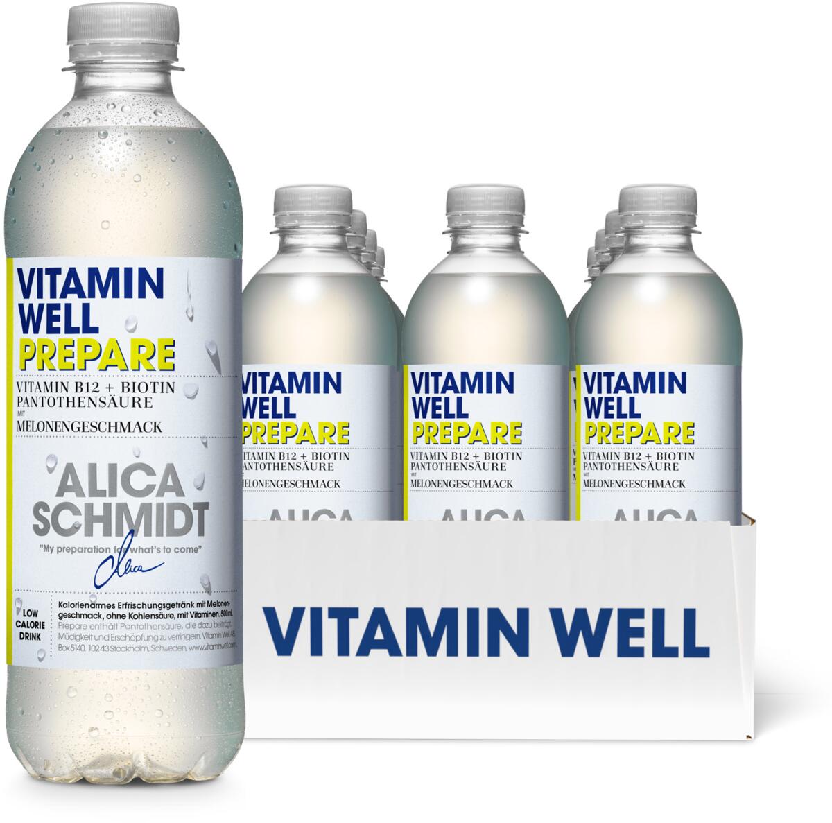 Vitamin Well Prepare, 12 x 500 ml Flasche (inkl. 3,- Euro Pfand), Melone
