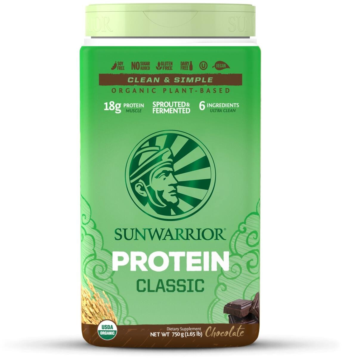 Sunwarrior Classic Protein, 750 g Dose, Chocolate