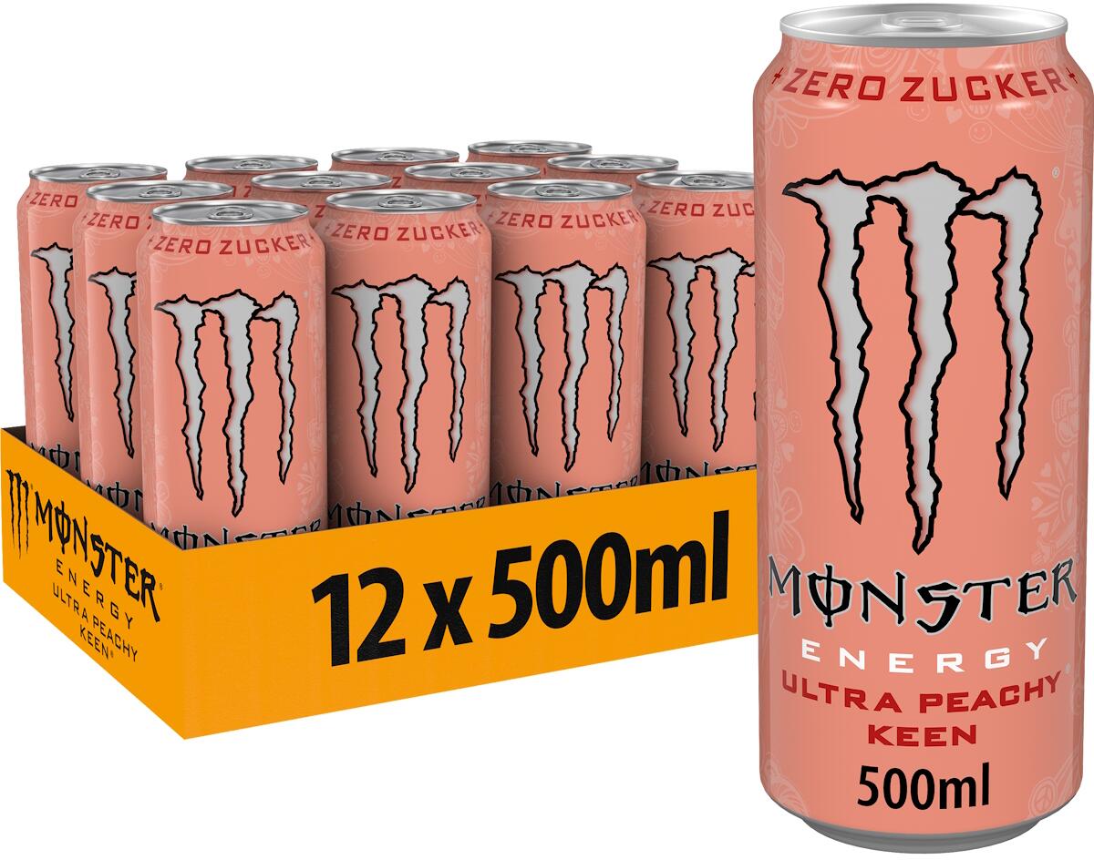 Monster Energy Ultra, 12 x 500 ml Dose (inkl. 3,- Euro Pfand), Peachy Keen