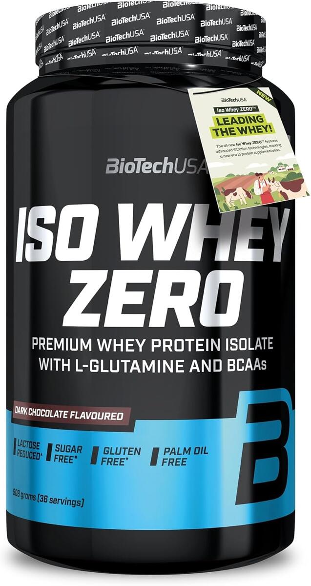 BioTech USA Iso Whey Zero, 908 g Dose, Dunkle Schokolade