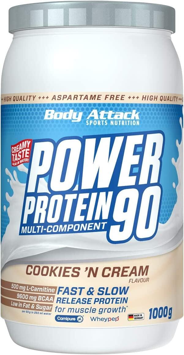 Body Attack Power Protein 90, 1000 g Dose, Cookies & Cream