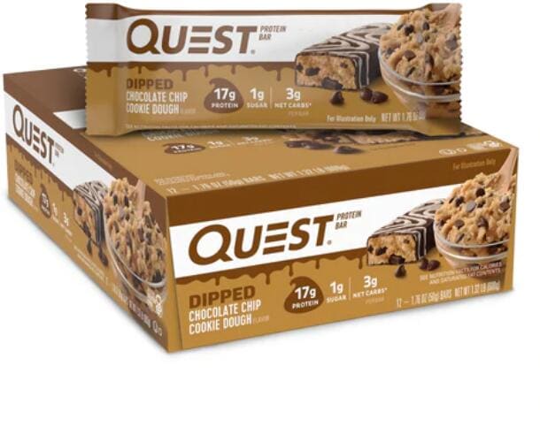Quest Nutrition Quest Bars Dipped, 12 x 50g Riegel, Chocolate Chip Cookie Dough
