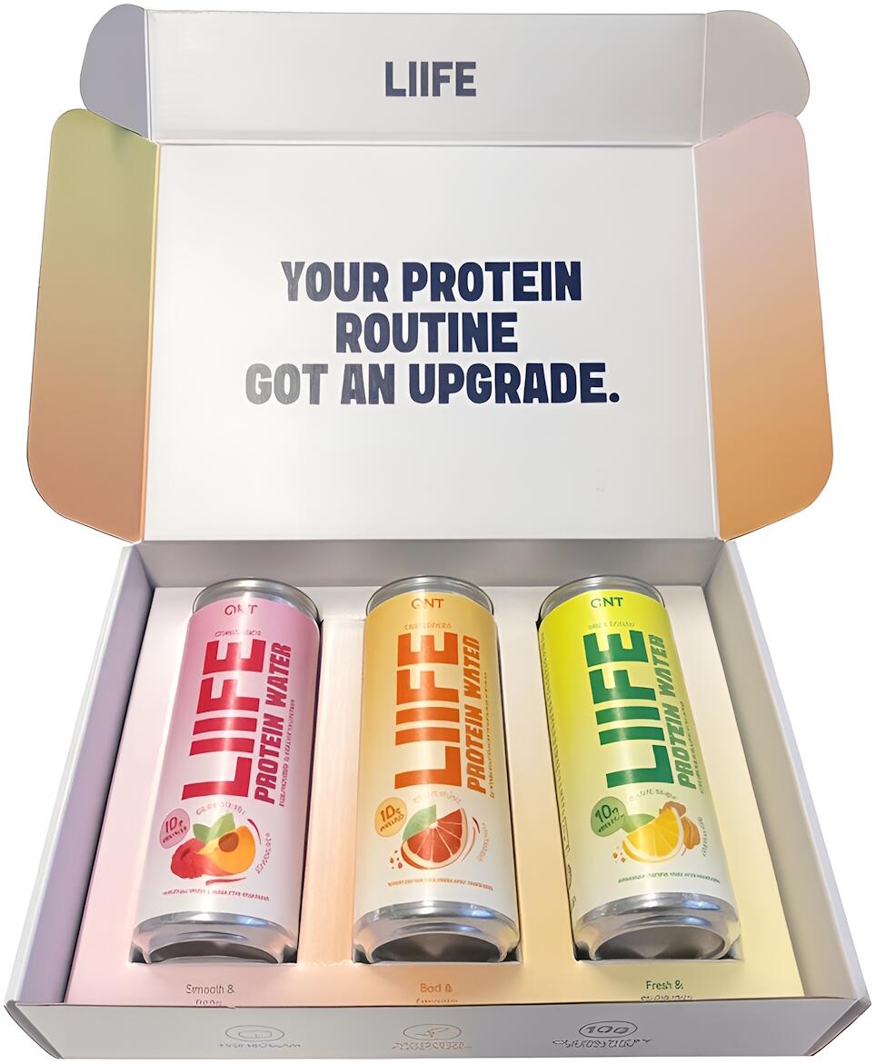 QNT Sparkling Protein Water – Discovery Box, 3 x 330 ml Dosen (inkl. 0,75 Euro Pfand), Mixed Flavours