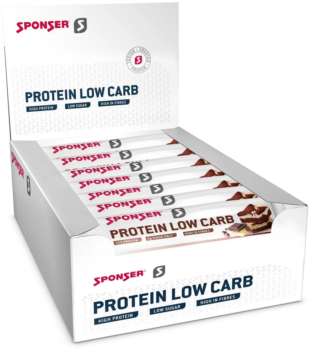 Sponser Protein Low Carb Bar, 25 x 50 g Riegel, Choco-Brownie