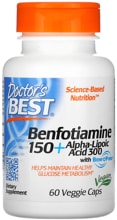 Doctors Best Benfotiamine 150 + Alpha-Lipoic Acid 300, 60 Kapseln