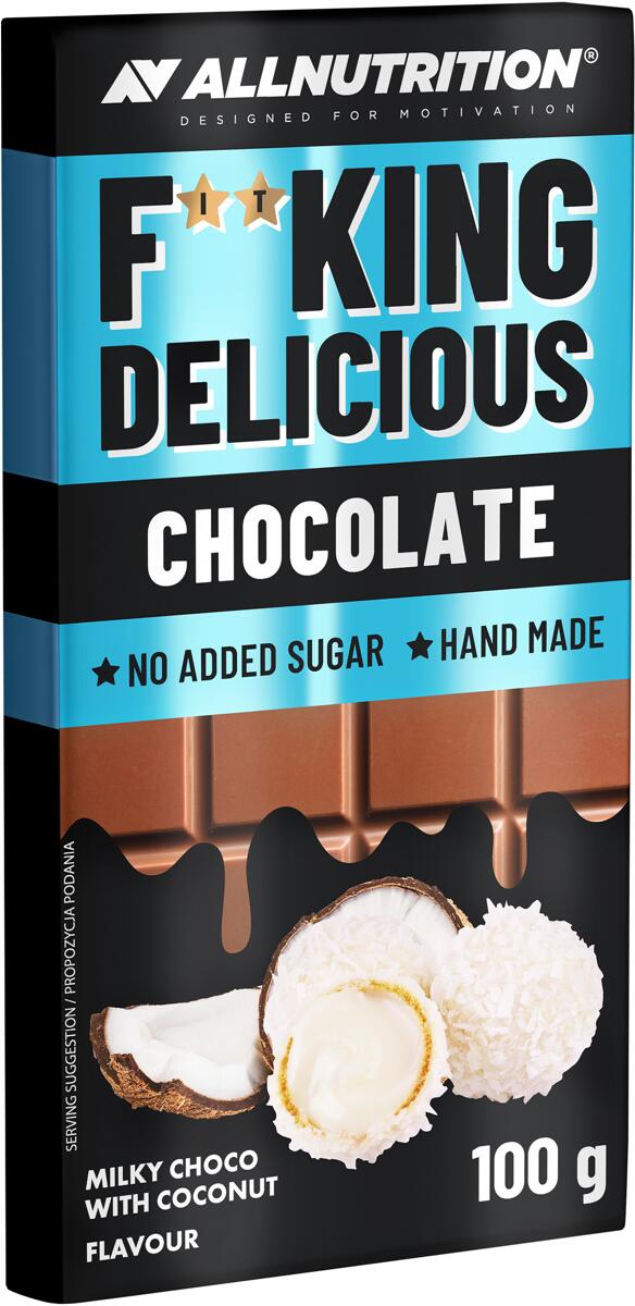 Allnutrition Fitking Delicious Chocolate, 100 g Tafel, Milky Choco with Coconut