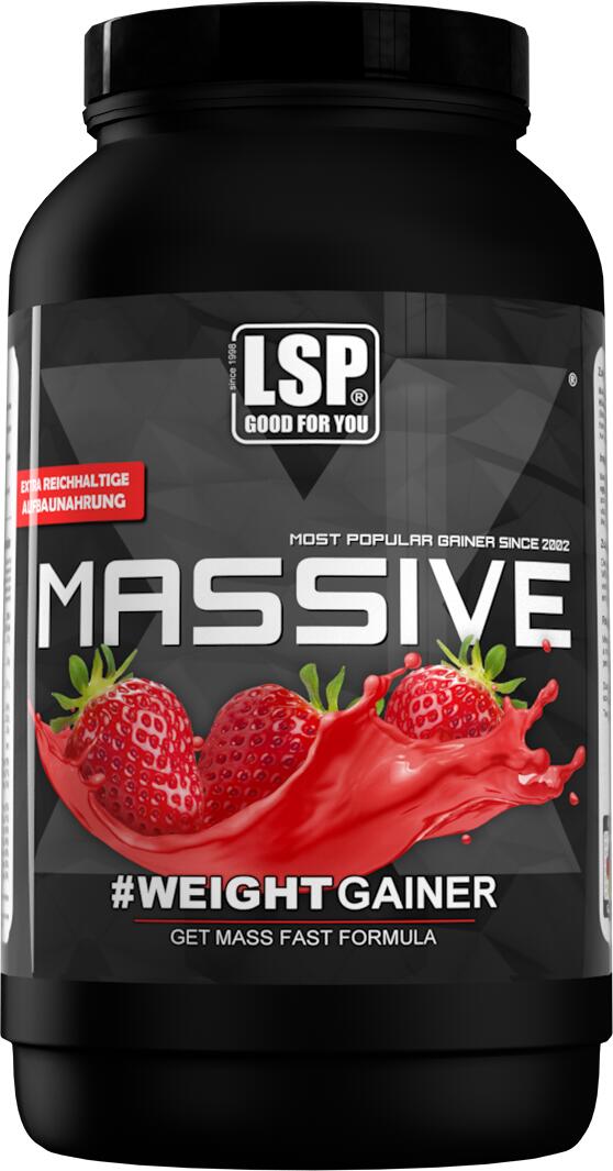 LSP Massive X Weight Gainer, 1200g Dose, Wild Strawberry