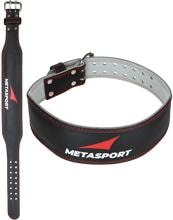 Metasport Gewichthebergürtel aus Leder, Schwarz