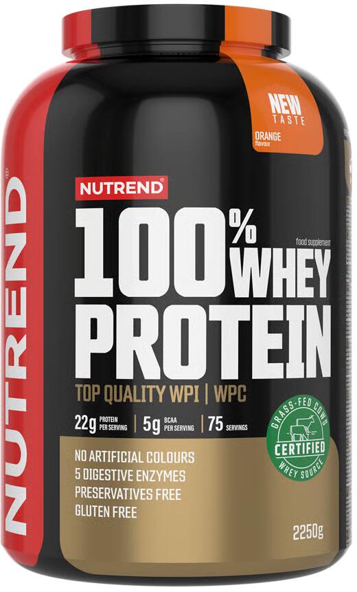 Nutrend 100 % Whey Protein, 2250 g Beutel, Orange