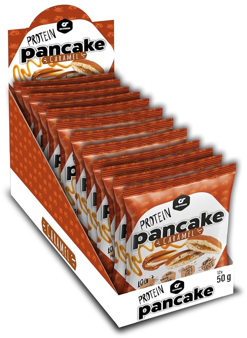 GoFitness Protein Pancake, 12 x 50 g Packung, Caramel