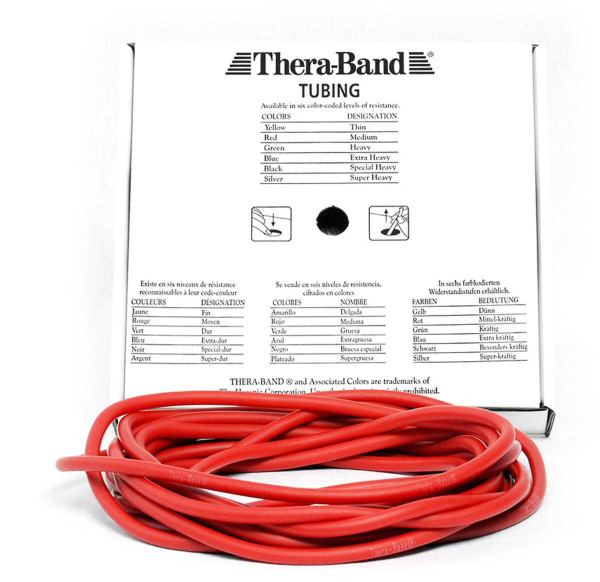 TheraBand Tubing, 7.50 m, mittel stark (rot)
