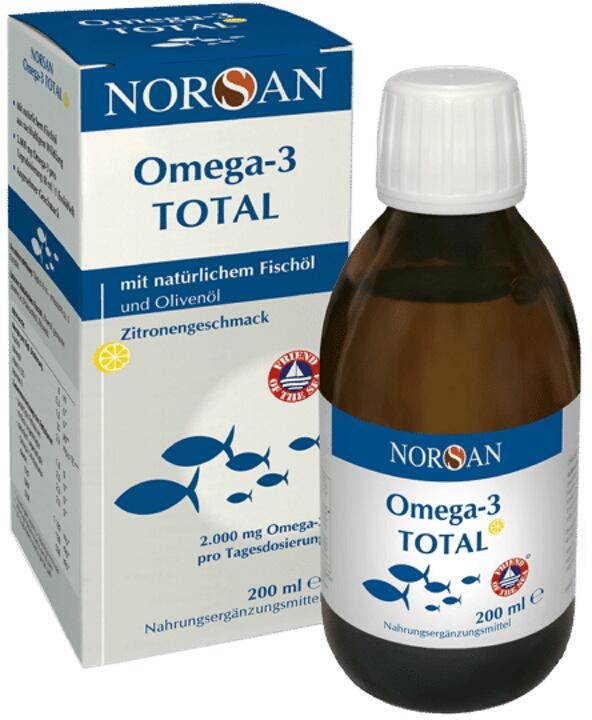Norsan Omega 3 Total, 200 ml Flasche, Zitrone