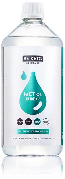 BeKeto Organic MCT Oil 100% Liquid C8, 1000 ml Flasche