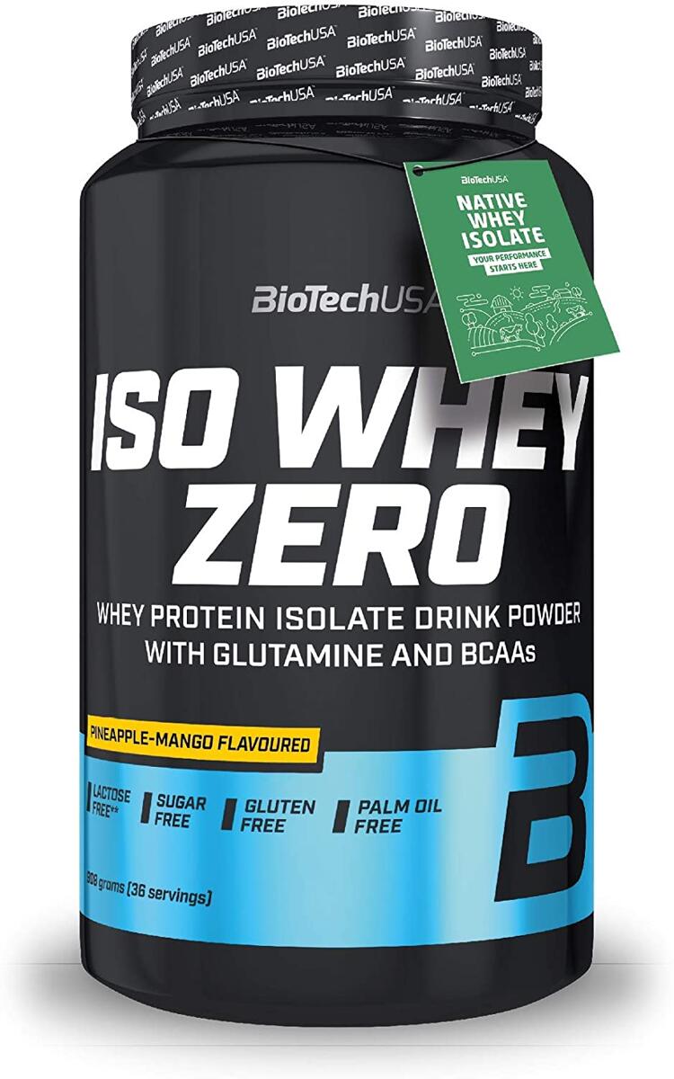 BioTech USA Iso Whey Zero, 908 g Dose, Ananas-Mango