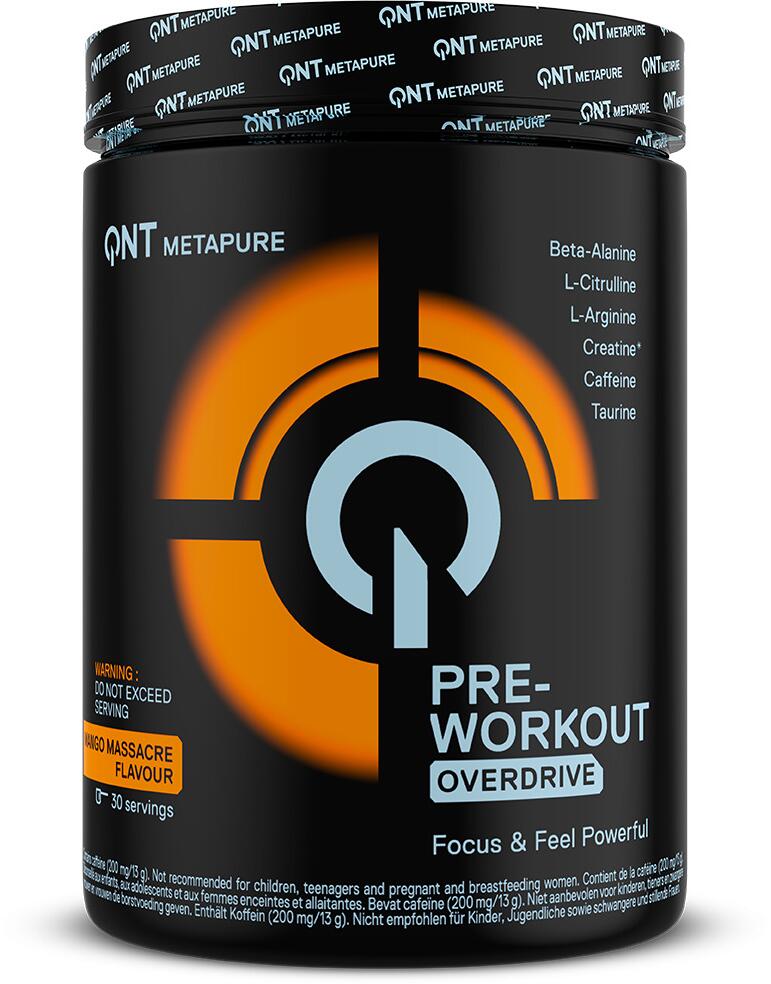 QNT Pre Workout Overdrive, 390 g Dose, Mango Massacre