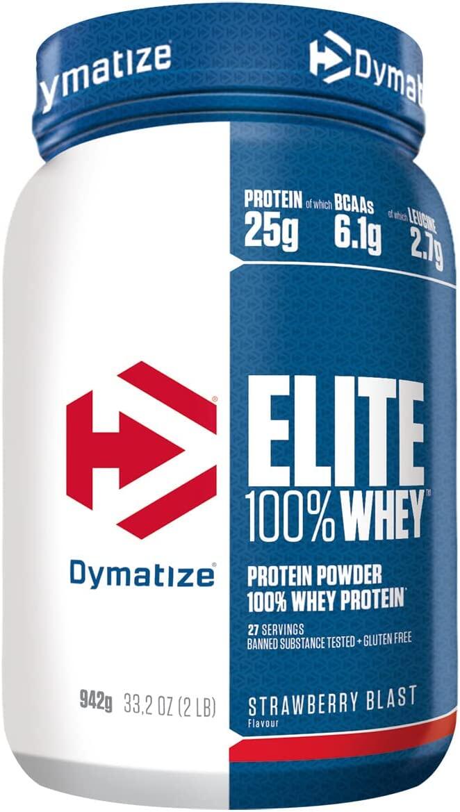 Dymatize Elite 100% Whey Protein, 942 g Dose, Strawberry Blast