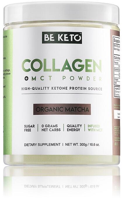 BeKeto Collagen + MCT, 300 g Dose, Organic Matcha