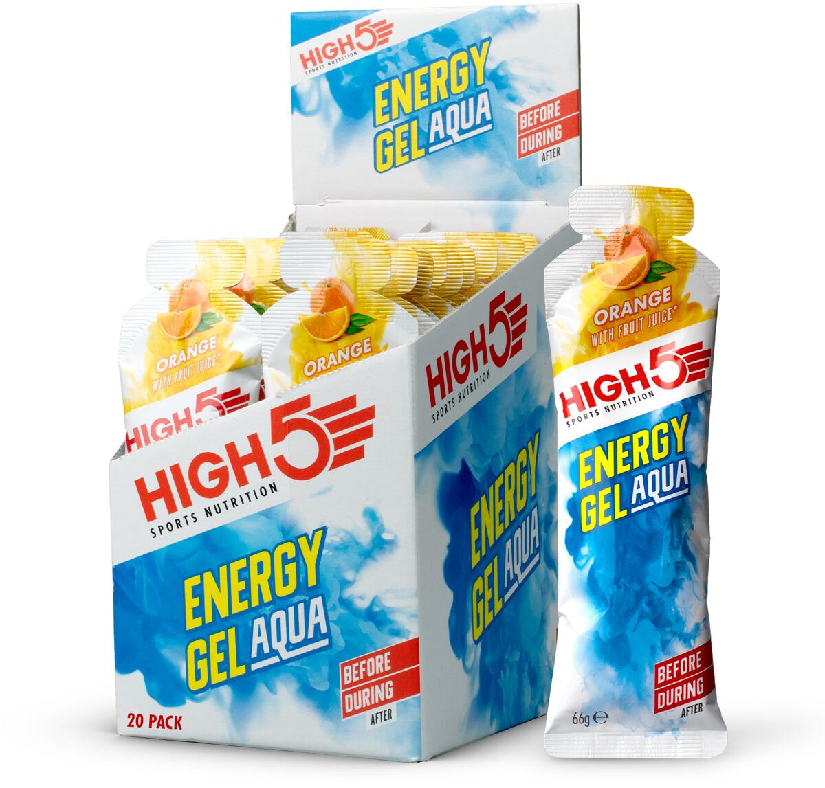 High5 Energy Gel Aqua, 20 x 66 g Beutel, Orange