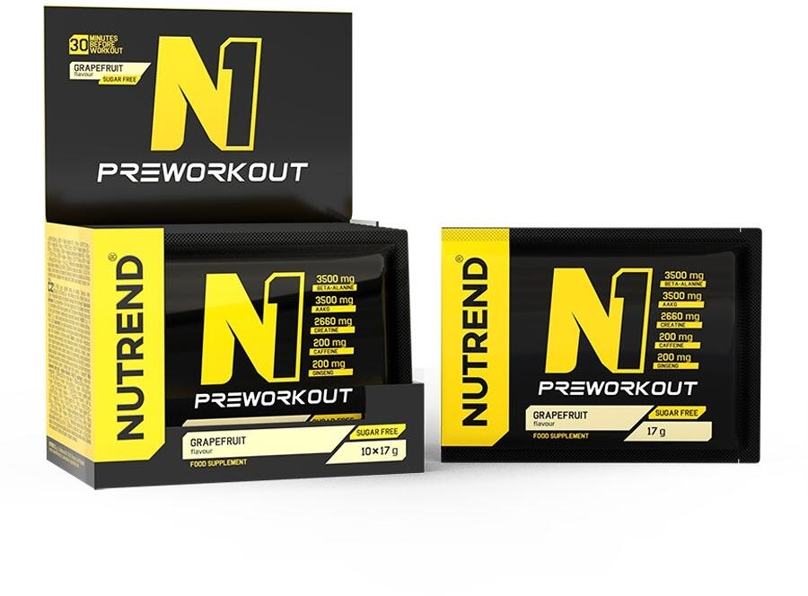 Nutrend N1 Pre-Workout, 10 × 17 g Tütchen, Grapefruit