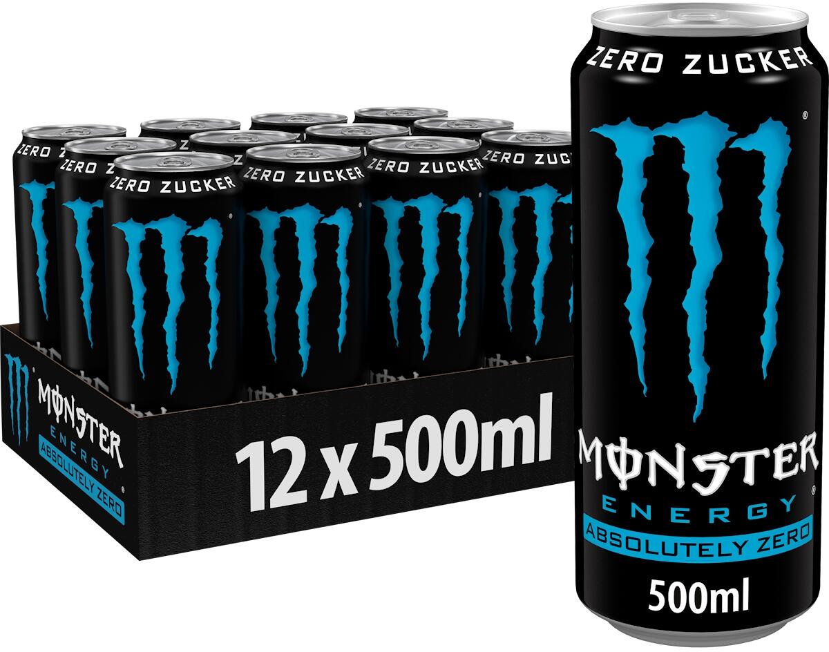 Monster Energy Original Zero Sugar, 12 x 500 ml Dose (inkl. 3,- Euro Pfand), Absolutely Zero