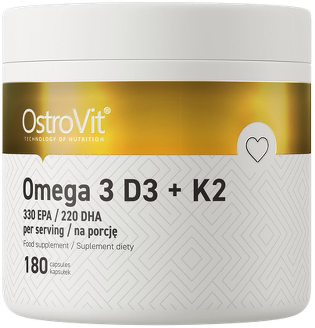 OstroVit Omega 3 D3+K2, 180 Softgels