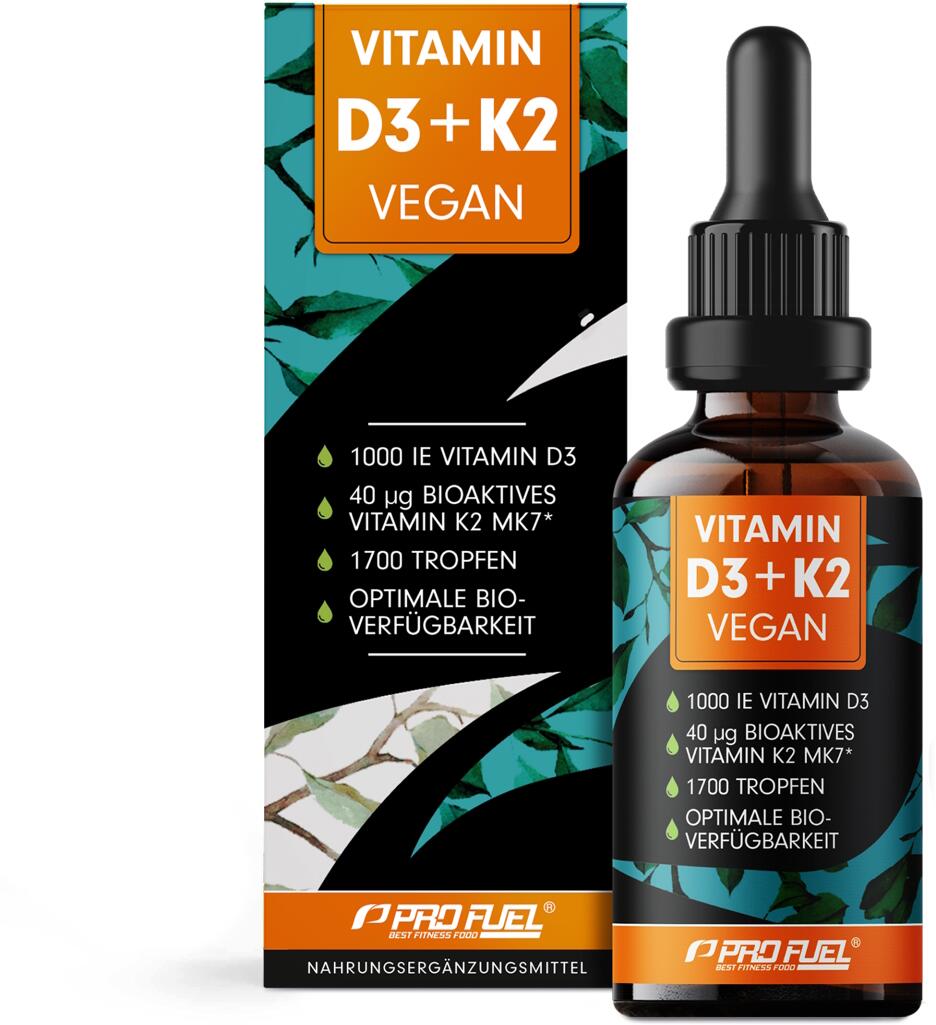 ProFuel Vitamin D3 + K2 Tropfen vegan - 1700 Tropfen, 50 ml Flasche