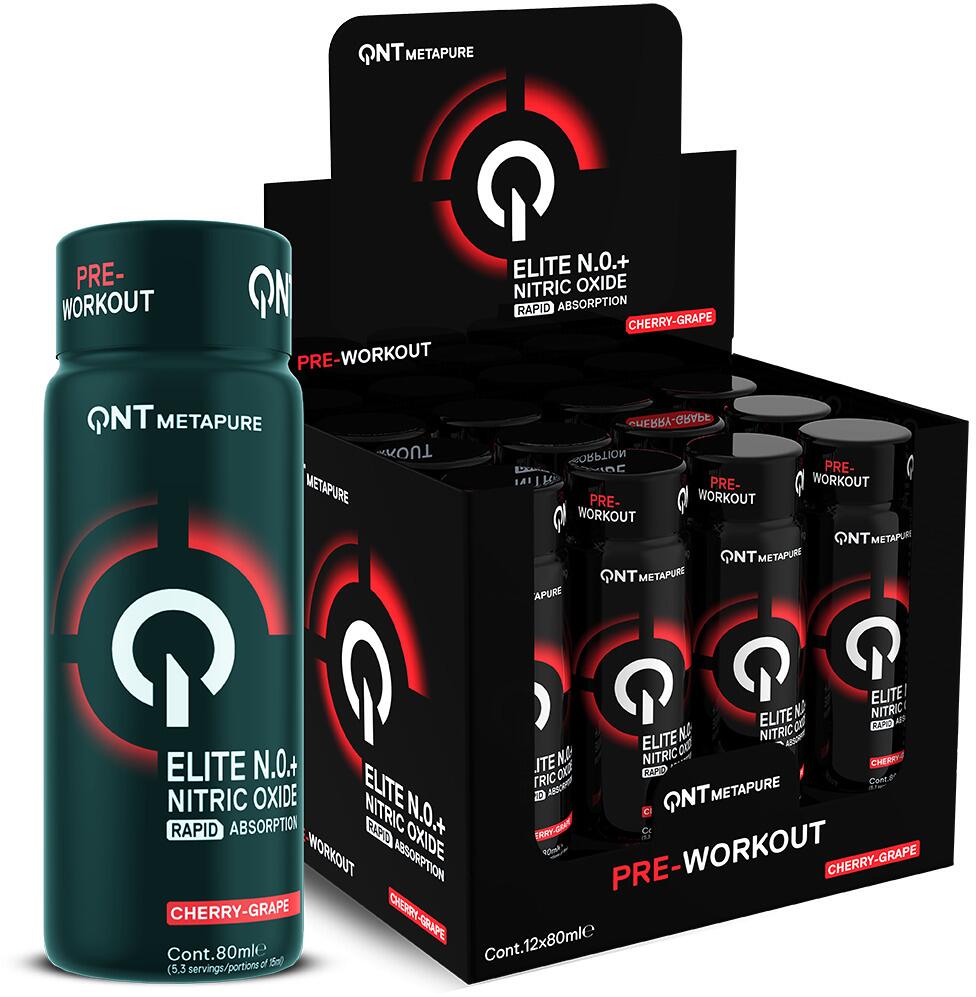 QNT Elite NO+ Pre Workout Shot, 12 x 80 ml, Cherry Grape bei Metasport