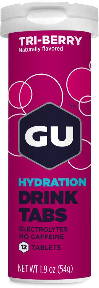 GU Energy Hydration Drink Tabs, 1 x 12 Brausetabletten, Tri Berry