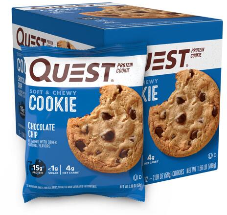 Quest Nutrition Protein Cookies, 12 x 59 g Cookie, Chocolate Chip