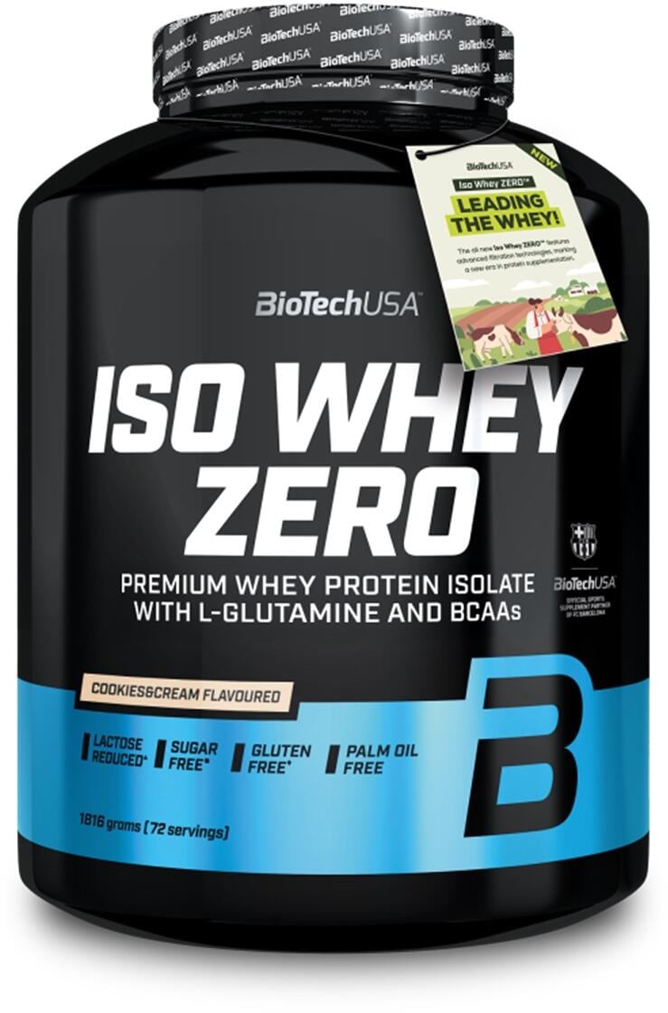 BioTech USA Iso Whey Zero, 1816 g Dose, Cookies & Cream