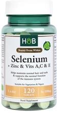 Holland & Barrett Selenium + Zinc & Vits A, C & E, 100 mcg, 120 Tabletten