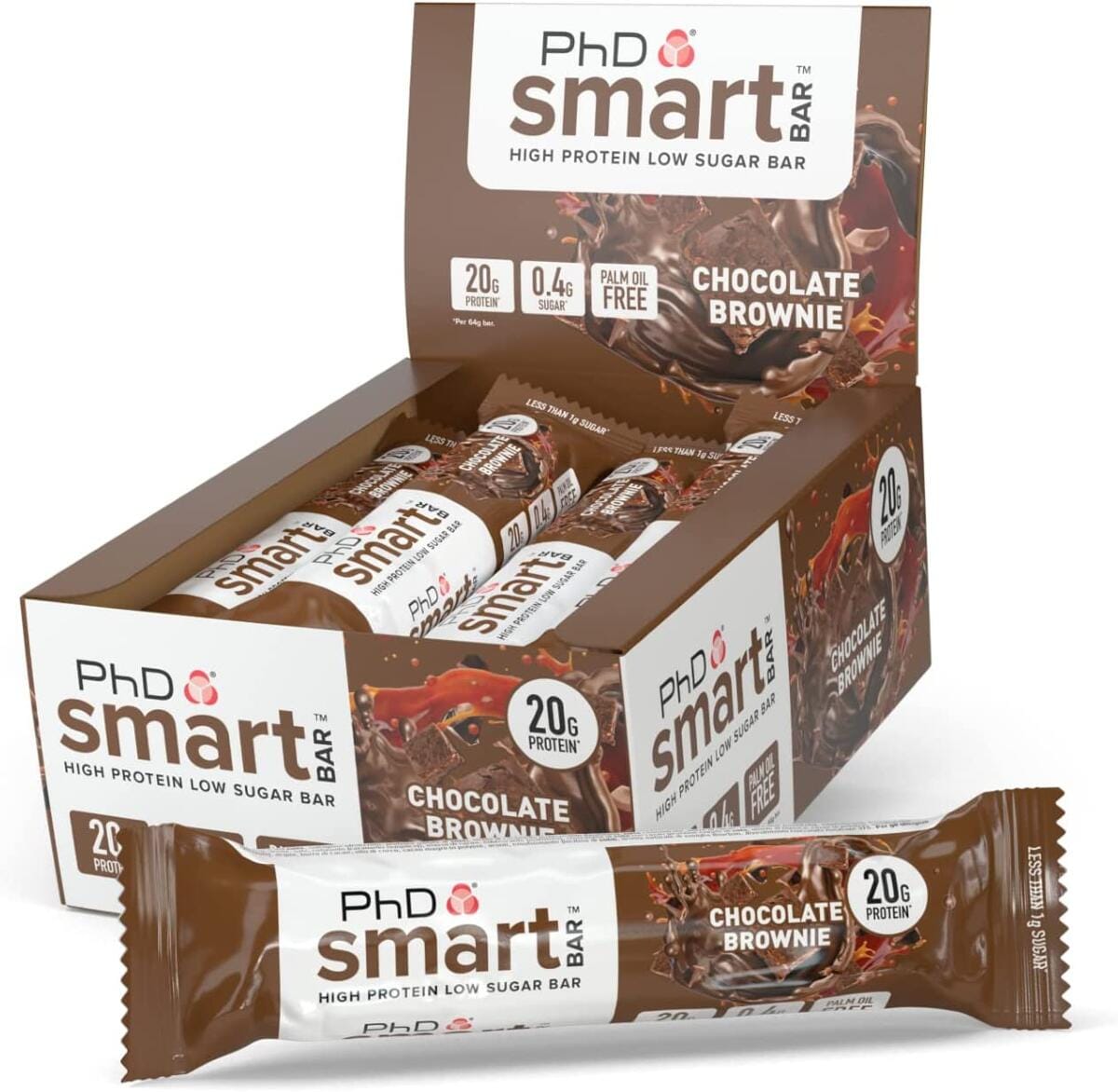 PhD Smart Bar Proteinriegel, 12x64g Box, Chocolate Brownie bei Metasport