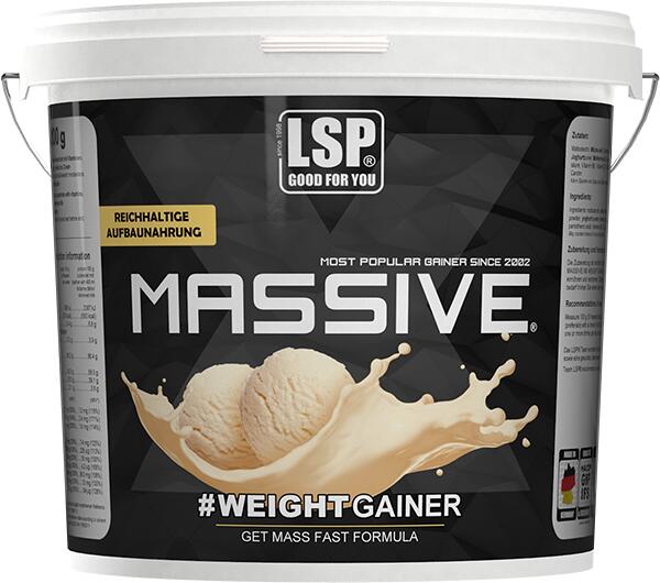 LSP Massive X Weight Gainer, 4000g Dose, Vanilla Ice Cream