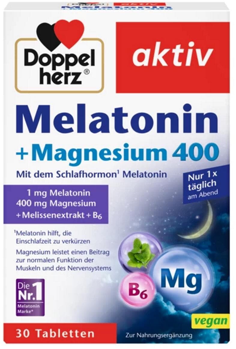 Doppelherz Melatonin + Magnesium 400, 30 Tabletten