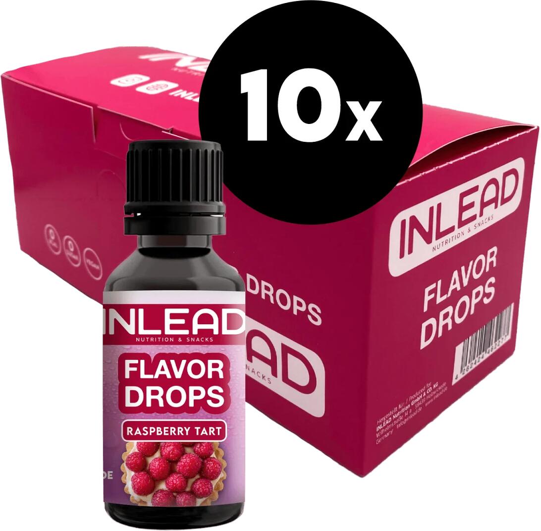 Inlead Flavor Drops, 10 × 30 ml Fläschchen, Raspberry Tart