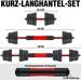 C.P. Sports Langhantel und Kurzhantel Set, 30 kg, schwarz - rot