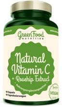 GreenFood Nutrition Natural Vitamin C + Hagebutten Extrakt, 60 Kapseln