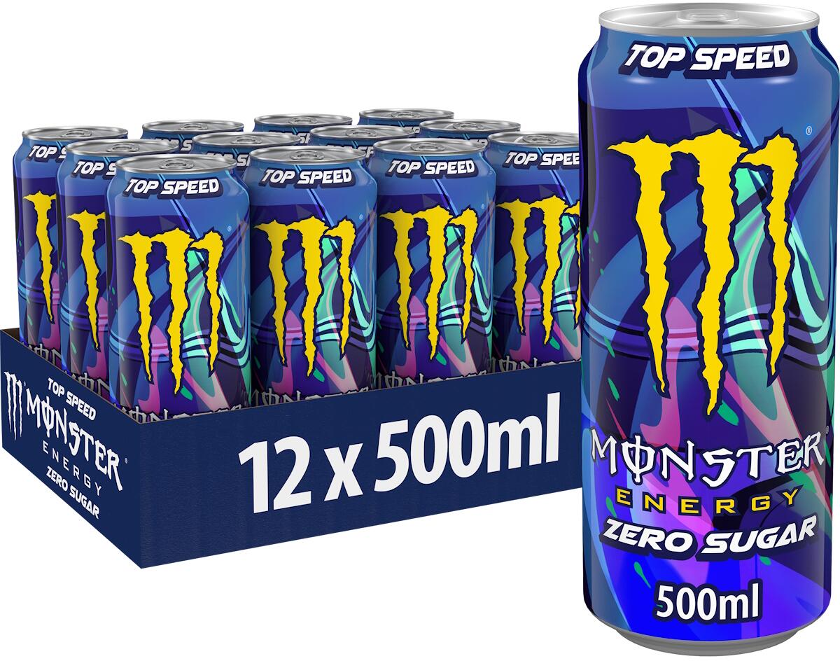 Monster Energy Original Zero Sugar, 12 x 500 ml Dose (inkl. 3,- Euro Pfand), Top Speed