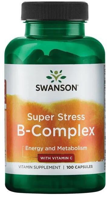 Swanson Super Stress B-Complex with Vitamin C, 100 Kapseln