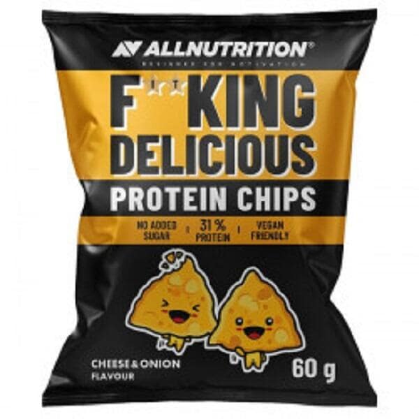 Allnutrition Fitking Delicious Protein Chips, 60 g Beutel, Cheese and Onion