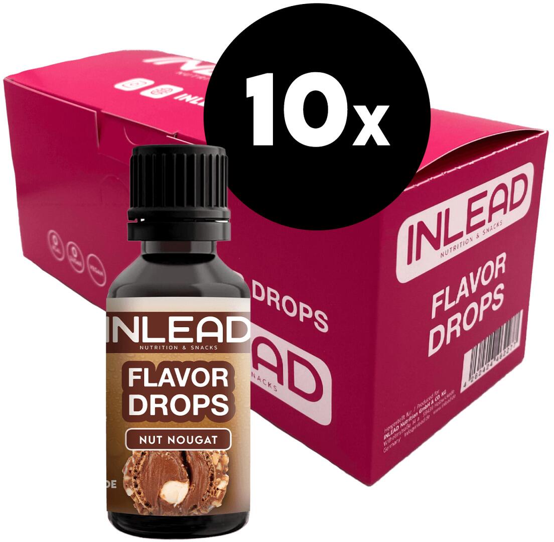Inlead Flavor Drops, 10 × 30 ml Fläschchen, Nut Nougat